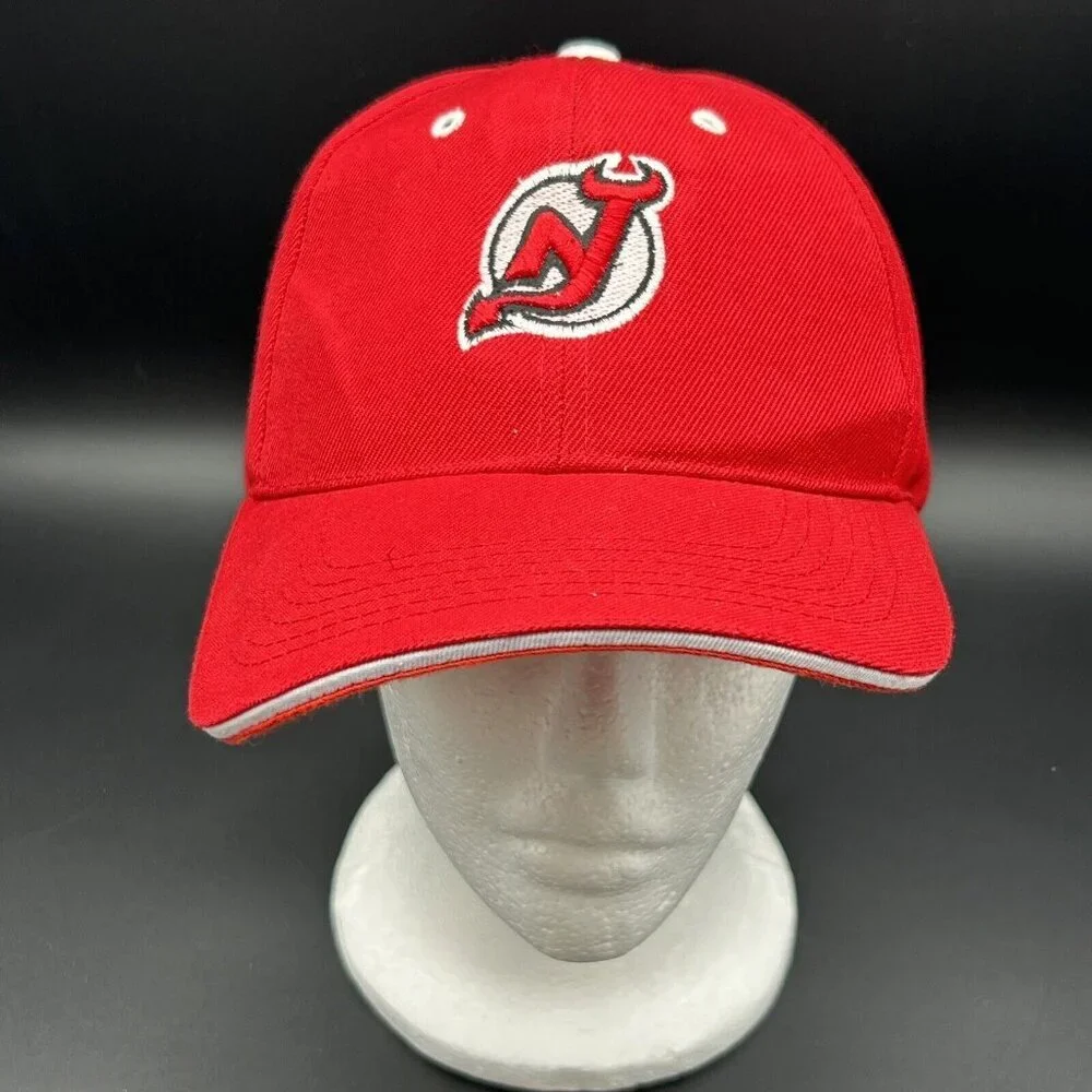 New Jersey Devils Hat Baseball Cap Red Hockey Adjustable Sports NHL
